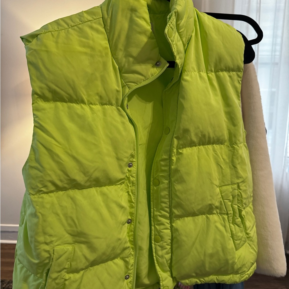 a new day Neon Lime Quilted Puffer Vest